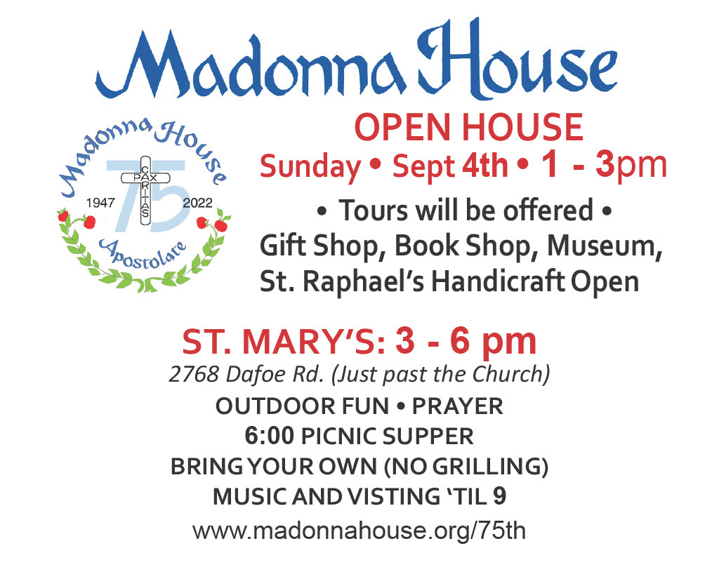 Madonna House Open House September 4, 2022